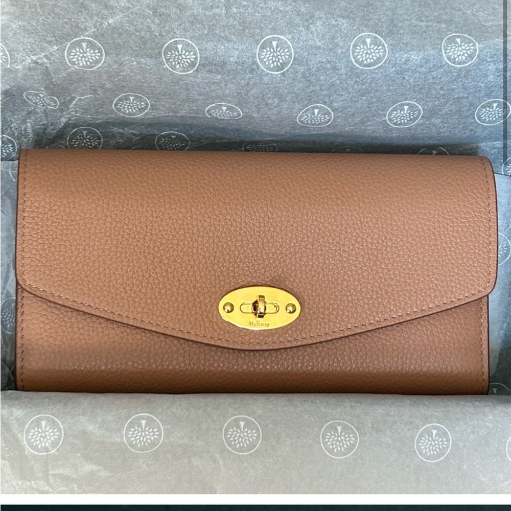 MULBERRY Darley Continental Wallet Small Grain Leather in Blush